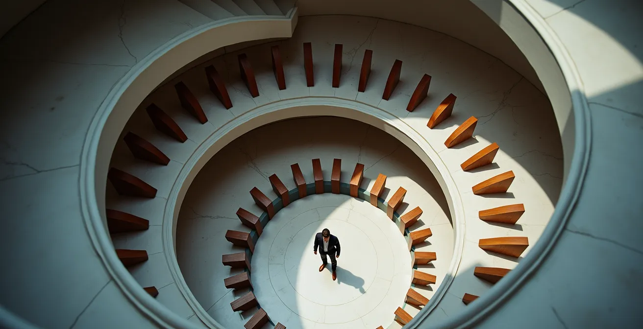 Représentation symbolique du cercle vertueux entre outreach initial et croissance SEO